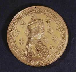 Medaile zobrazující Ludvíka XII. 1462-1515 1498-1515 bronzová